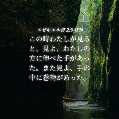 Picture 04 - エゼキエル書 2:9 JPN - この時わたしが見ると、見よ、わた - Bible Verse Picture