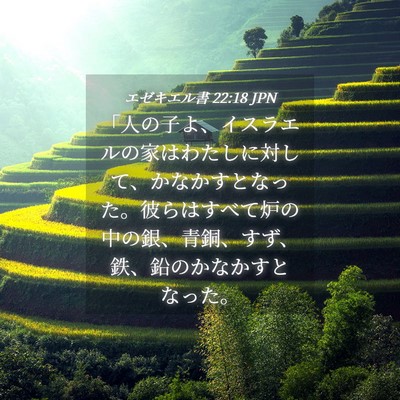 Picture 04 - エゼキエル書 22:18 JPN - 「人の子よ、イスラエルの家はわた - Bible Verse Picture