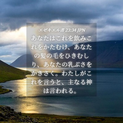 Picture 04 - エゼキエル書 23:34 JPN - あなたはこれを飲みこれをかたむけ - Bible Verse Picture