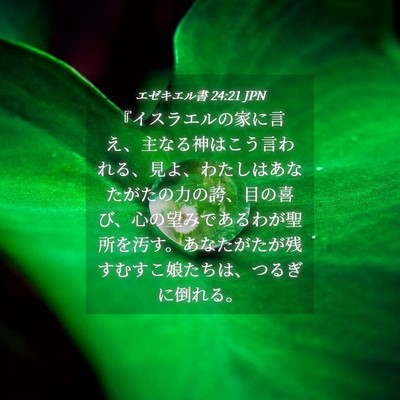 Picture 04 - エゼキエル書 24:21 JPN - 『イスラエルの家に言え、主なる神 - Bible Verse Picture