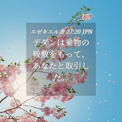 Picture 04 - エゼキエル書 27:20 JPN - デダンは乗物の鞍敷をもって、あな - Bible Verse Picture