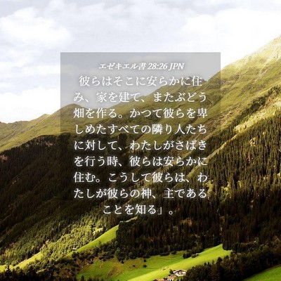 Picture 04 - エゼキエル書 28:26 JPN - 彼らはそこに安らかに住み、家を建 - Bible Verse Picture