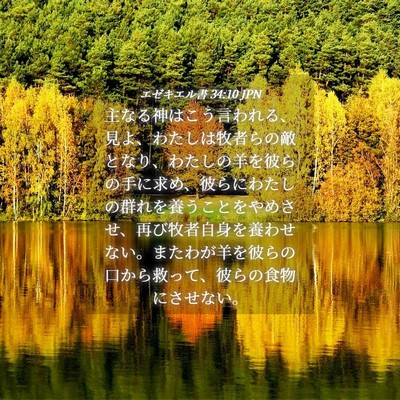 Picture 04 - エゼキエル書 34:10 JPN - 主なる神はこう言われる、見よ、わ - Bible Verse Picture