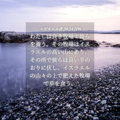 Picture 04 - エゼキエル書 34:14 JPN - わたしは良き牧場で彼らを養う。そ - Bible Verse Picture