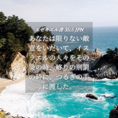 Picture 04 - エゼキエル書 35:5 JPN - あなたは限りない敵意をいだいて、 - Bible Verse Picture