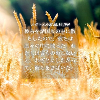 Picture 04 - エゼキエル書 36:19 JPN - 彼らを諸国民の中に散らしたので、 - Bible Verse Picture