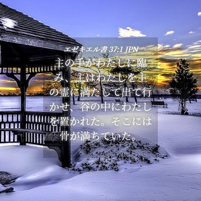 Picture 04 - エゼキエル書 37:1 JPN - 主の手がわたしに臨み、主はわたし - Bible Verse Picture