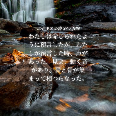 Picture 04 - エゼキエル書 37:7 JPN - わたしは命じられたように預言した - Bible Verse Picture