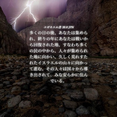 Picture 04 - エゼキエル書 38:8 JPN - 多くの日の後、あなたは集められ、 - Bible Verse Picture