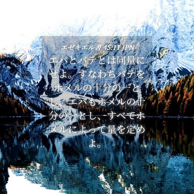 Picture 04 - エゼキエル書 45:11 JPN - エパとバテとは同量にせよ。すなわ - Bible Verse Picture