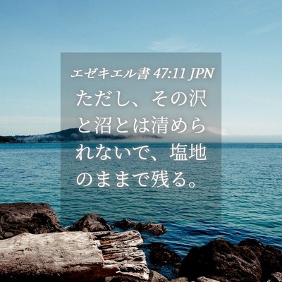 Picture 04 - エゼキエル書 47:11 JPN - ただし、その沢と沼とは清められな - Bible Verse Picture