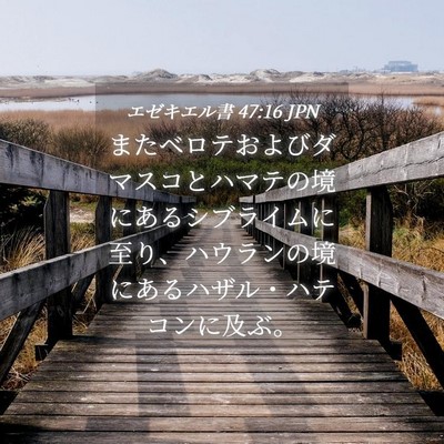 Picture 04 - エゼキエル書 47:16 JPN - またベロテおよびダマスコとハマテ - Bible Verse Picture