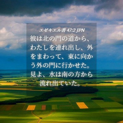 Picture 04 - エゼキエル書 47:2 JPN - 彼は北の門の道から、わたしを連れ - Bible Verse Picture