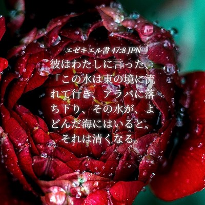Picture 04 - エゼキエル書 47:8 JPN - 彼はわたしに言った、「この水は東 - Bible Verse Picture