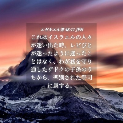 Picture 04 - エゼキエル書 48:11 JPN - これはイスラエルの人々が迷い出た - Bible Verse Picture