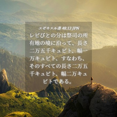 Picture 04 - エゼキエル書 48:13 JPN - レビびとの分は祭司の所有地の境に - Bible Verse Picture