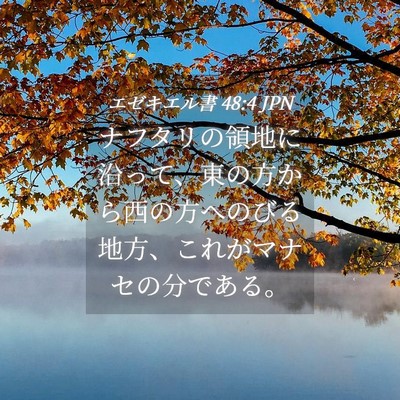 Picture 04 - エゼキエル書 48:4 JPN - ナフタリの領地に沿って、東の方か - Bible Verse Picture