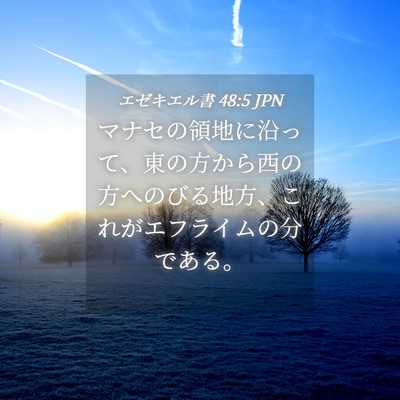 Picture 04 - エゼキエル書 48:5 JPN - マナセの領地に沿って、東の方から - Bible Verse Picture