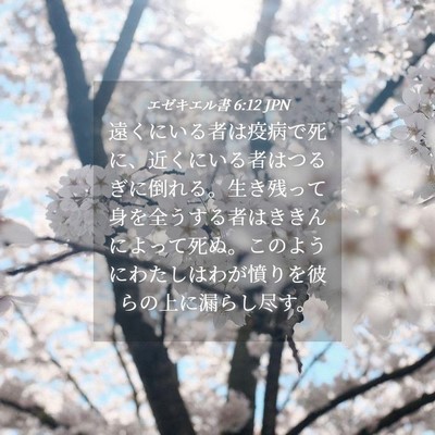 Picture 04 - エゼキエル書 6:12 JPN - 遠くにいる者は疫病で死に、近くに - Bible Verse Picture