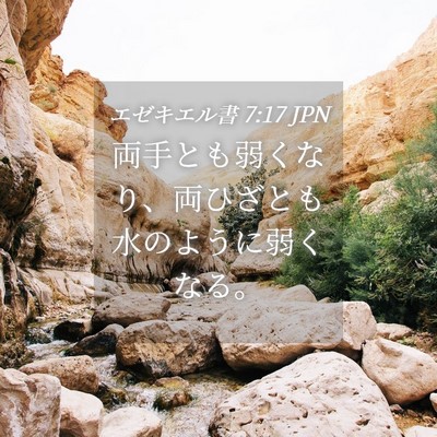 Picture 04 - エゼキエル書 7:17 JPN - 両手とも弱くなり、両ひざとも水の - Bible Verse Picture