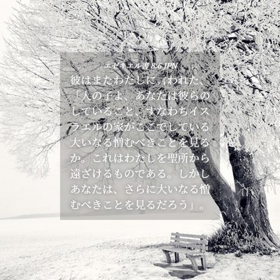 Picture 04 - エゼキエル書 8:6 JPN - 彼はまたわたしに言われた、「人の - Bible Verse Picture