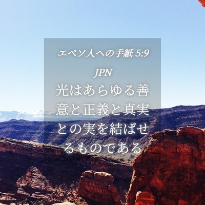 Picture 04 - エペソ人への手紙 5:9 JPN - 光はあらゆる善意と正義と真実との - Bible Verse Picture