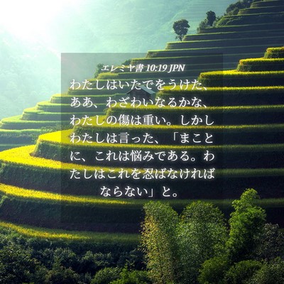 Picture 04 - エレミヤ書 10:19 JPN - わたしはいたでをうけた、ああ、わ - Bible Verse Picture