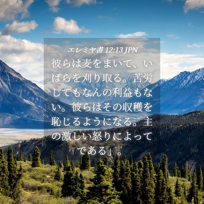 Picture 04 - エレミヤ書 12:13 JPN - 彼らは麦をまいて、いばらを刈り取 - Bible Verse Picture