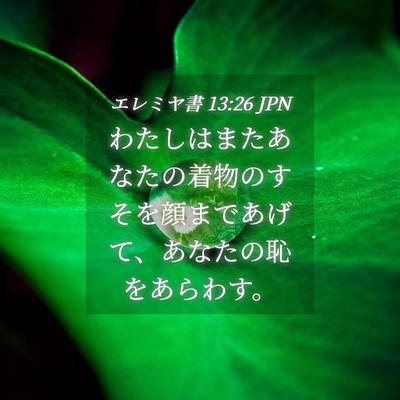 Picture 04 - エレミヤ書 13:26 JPN - わたしはまたあなたの着物のすそを - Bible Verse Picture