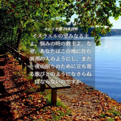 Picture 04 - エレミヤ書 14:8 JPN - イスラエルの望みなる主よ、悩みの - Bible Verse Picture