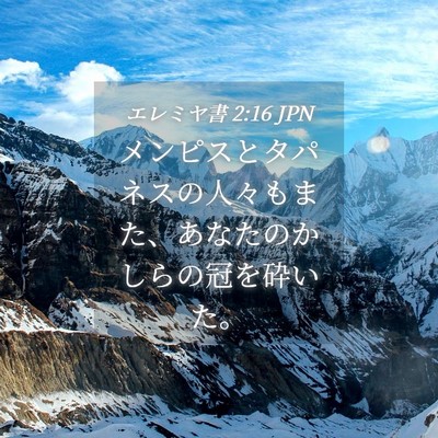 Picture 04 - エレミヤ書 2:16 JPN - メンピスとタパネスの人々もまた、 - Bible Verse Picture