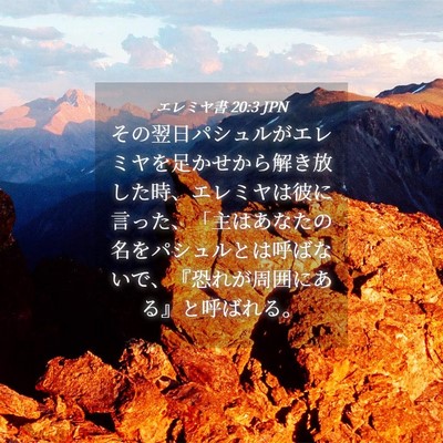 Picture 04 - エレミヤ書 20:3 JPN - その翌日パシュルがエレミヤを足か - Bible Verse Picture