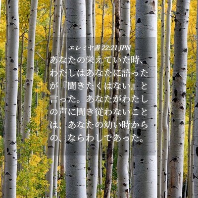 Picture 04 - エレミヤ書 22:21 JPN - あなたの栄えていた時、わたしはあ - Bible Verse Picture