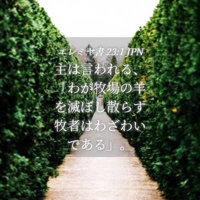 Picture 04 - エレミヤ書 23:1 JPN - 主は言われる、「わが牧場の羊を滅 - Bible Verse Picture