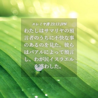 Picture 04 - エレミヤ書 23:13 JPN - わたしはサマリヤの預言者のうちに - Bible Verse Picture