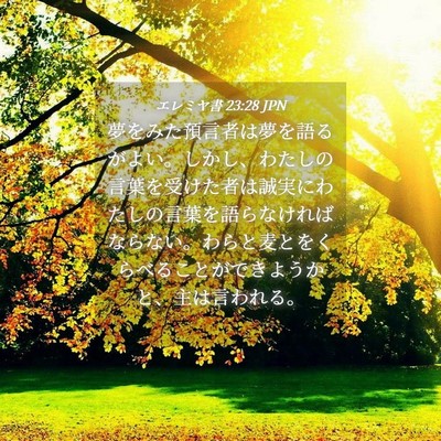 Picture 04 - エレミヤ書 23:28 JPN - 夢をみた預言者は夢を語るがよい。 - Bible Verse Picture
