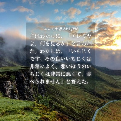 Picture 04 - エレミヤ書 24:3 JPN - 主はわたしに、「エレミヤよ、何を - Bible Verse Picture
