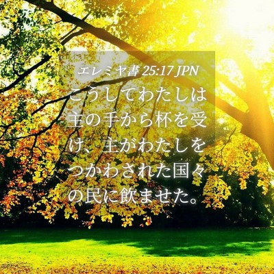 Picture 04 - エレミヤ書 25:17 JPN - こうしてわたしは主の手から杯を受 - Bible Verse Picture