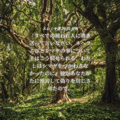 Picture 04 - エレミヤ書 29:31 JPN - 「すべての捕われ人に書き送って言 - Bible Verse Picture