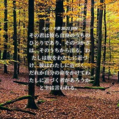 Picture 04 - エレミヤ書 30:21 JPN - その君は彼ら自身のうちのひとりで - Bible Verse Picture