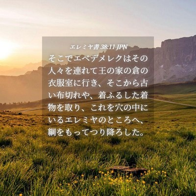 Picture 04 - エレミヤ書 38:11 JPN - そこでエベデメレクはその人々を連 - Bible Verse Picture