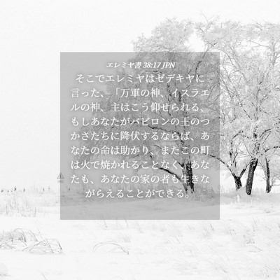 Picture 04 - エレミヤ書 38:17 JPN - そこでエレミヤはゼデキヤに言った - Bible Verse Picture