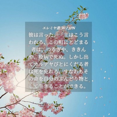 Picture 04 - エレミヤ書 38:2 JPN - 彼は言った、「主はこう言われる、 - Bible Verse Picture