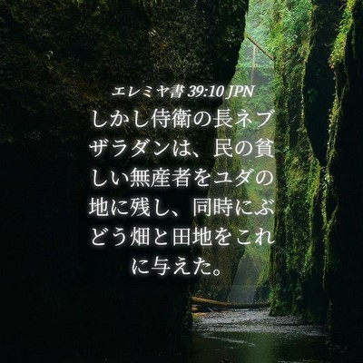 Picture 04 - エレミヤ書 39:10 JPN - しかし侍衛の長ネブザラダンは、民 - Bible Verse Picture