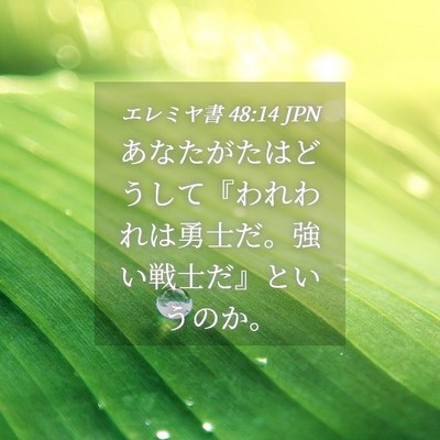 Picture 04 - エレミヤ書 48:14 JPN - あなたがたはどうして『われわれは - Bible Verse Picture
