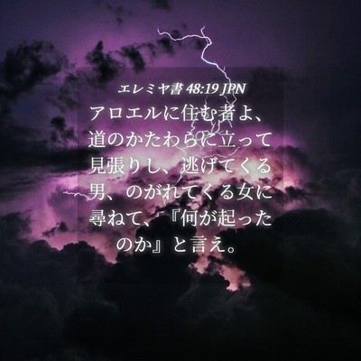 Picture 04 - エレミヤ書 48:19 JPN - アロエルに住む者よ、道のかたわら - Bible Verse Picture