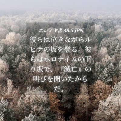 Picture 04 - エレミヤ書 48:5 JPN - 彼らは泣きながらルヒテの坂を登る - Bible Verse Picture