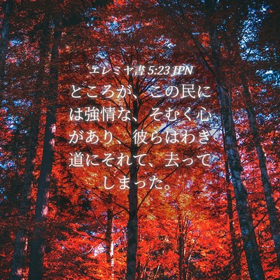 Picture 04 - エレミヤ書 5:23 JPN - ところが、この民には強情な、そむ - Bible Verse Picture