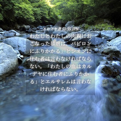 Picture 04 - エレミヤ書 51:35 JPN - わたしとわたしの肉親におこなった - Bible Verse Picture
