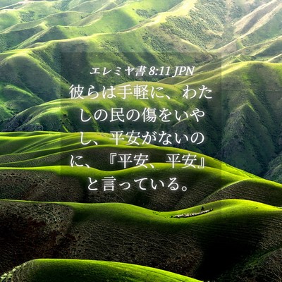 Picture 04 - エレミヤ書 8:11 JPN - 彼らは手軽に、わたしの民の傷をい - Bible Verse Picture